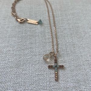 Mariana Petite Cross Pendant with Briolette
